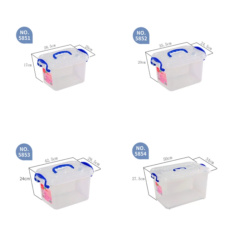 HOUSEHOLD STORAGE BOX WITH LID Manufacturer Multipurpose Stackable PP Clear Plastic Storage Box For Toys and clothes