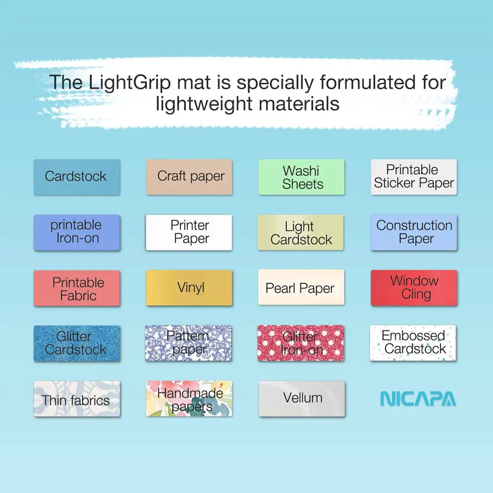 
Nicapa Lightgrip 12x24 inch 1 Mat Cutting Mat for Cricut Explore Air 2/Maker 