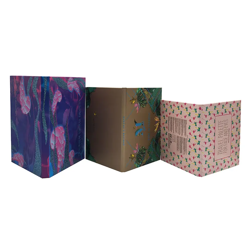 Wholesale Custom Printed Cosmetic Palette Packaging Empty Magnetic Flip Gift Rigid Cardboard Makeup Palette Eyeshadow Packaging