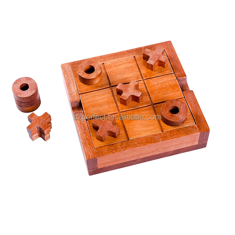 Wholesale Nought And Cross game Wooden Tic Tac Toe With Wooden Square Chessboard Box XO High Quality Wooden Backyard Lawn Game