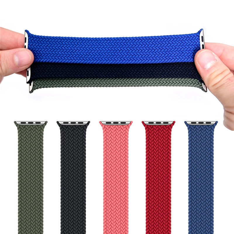 Для Apple Watch полосы тканые соло Плетеный петля ремешок для наручных часов apple Watch для наручных часов iwatch серии 5/4/3/2/1/SE