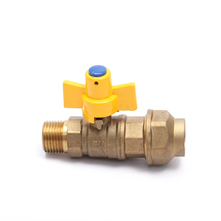 3/8 1/2 water  gas meter  Forged Brass Ball Gas Nozzle Valve with Butterfly Handle