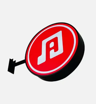 Outdoor Round Rotating Lightbox Blank Print Sign 3d Sign Circular Acrylic Led Lightbox Cafe Bar Party Signage