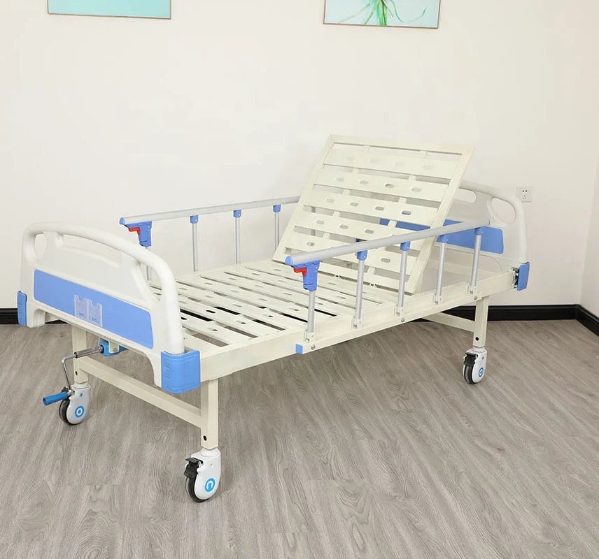 Hospital Furniture Clinic Patient Bed Two Function ICU Medical Nursing Care Bed 1 Crank Manual Hospital Bed For Patient