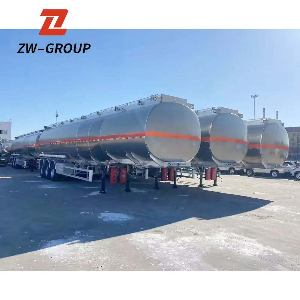 ZW Group 3 axle 45000 Liters Aluminum Alloy Fuel tanker semi trailer for Saudi Arabia