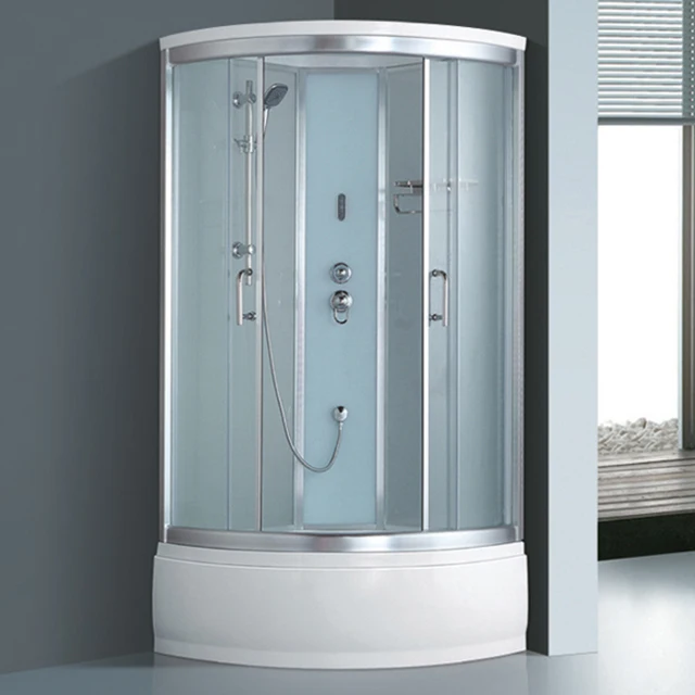 Modern Clear Glass Bathroom Shower Enclosure with Tray Square Aluminum Frame Shower Rooms Stall Kits