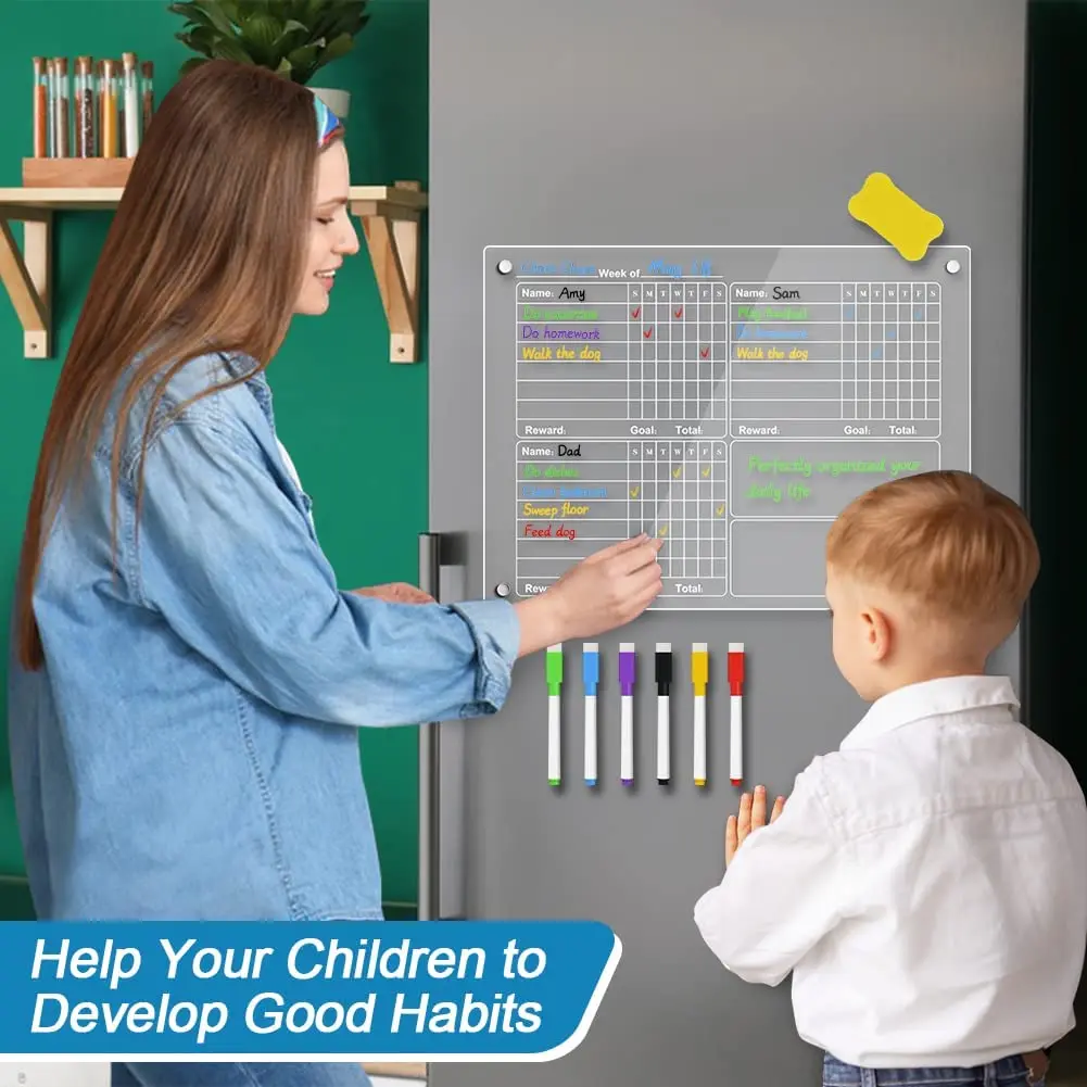 Factory Supply Hot Sales Customized Wholesale Monthly Weekly Daily Calendar Planner Magnetic Dry Erase Acrylic Whiteboard