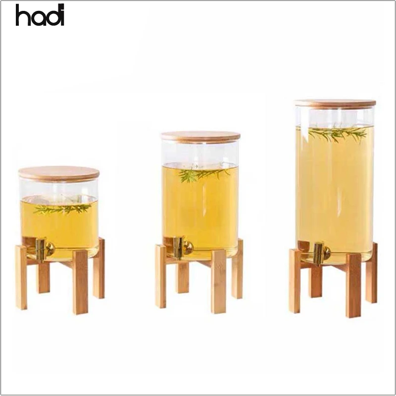 Food and beverage service equipment high quality buffet fruit juice dispenser clear glass juice dispenser with tap