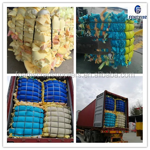 PU foam scrap sponge polyurethane spray foam compressed in bales rebound block waste pack scraps