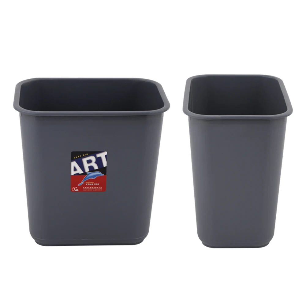 Indoor 15 liter plastic recycle waste bin square trash box