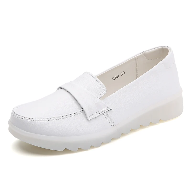 Flat White Nurse Shoes Women Walking Indoor Non-Slip Comfortable Outdoor Casual