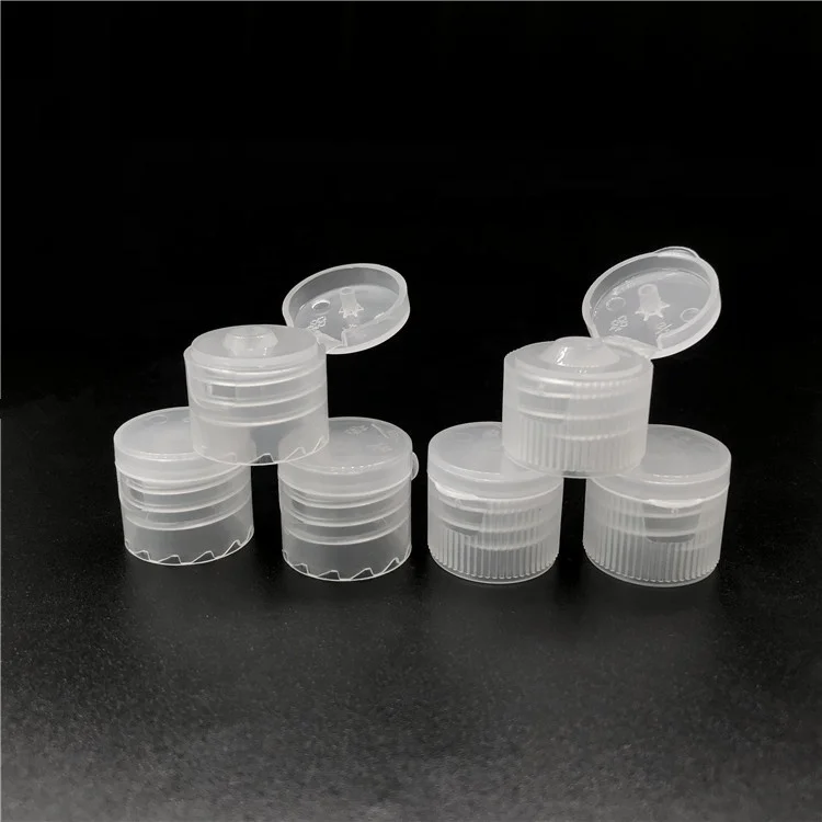 18mm threaded plastic cover cosmetic plastic flip disinfection water bottle cover with plastic bottle