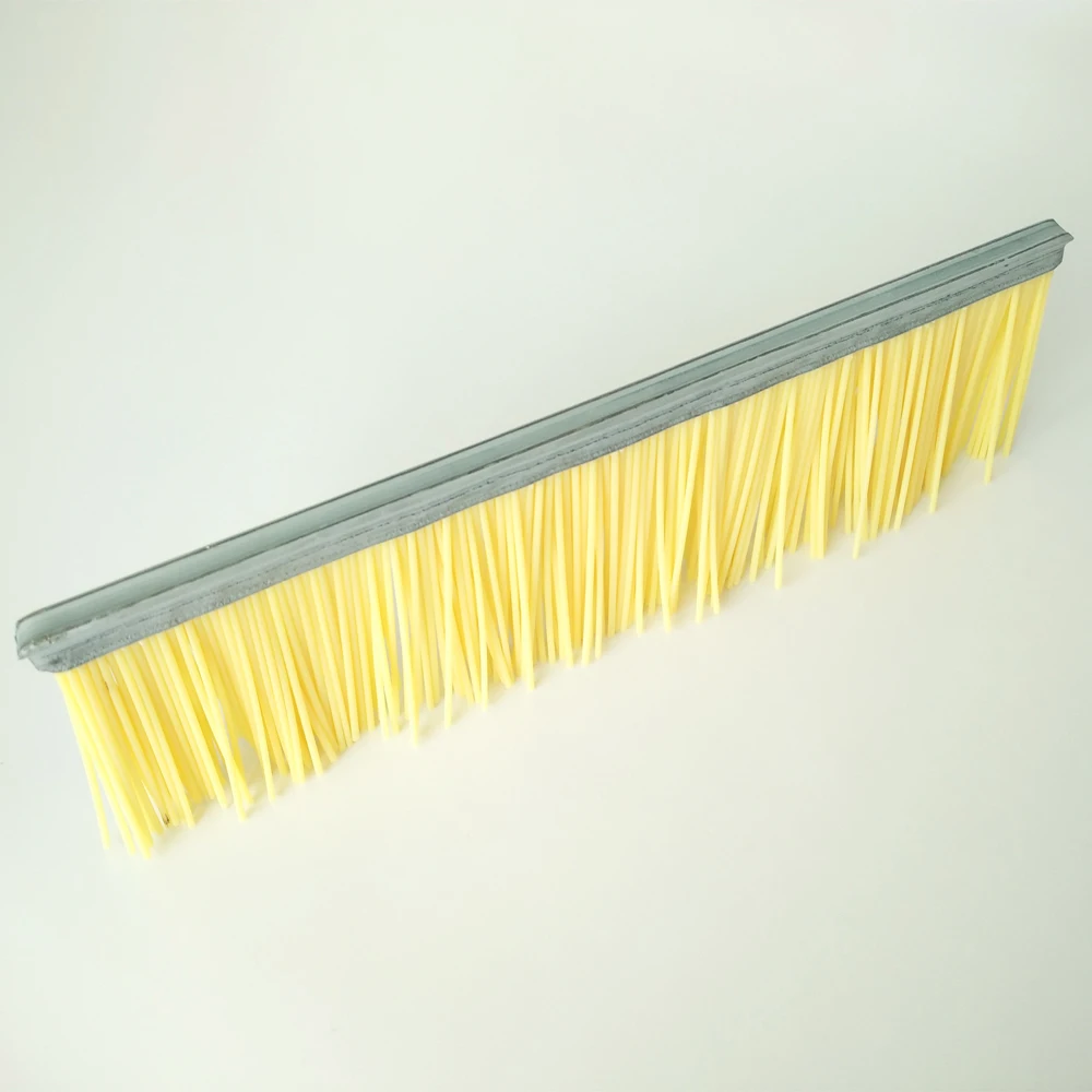 Hard PBT bristle strip brush for machine cabinet