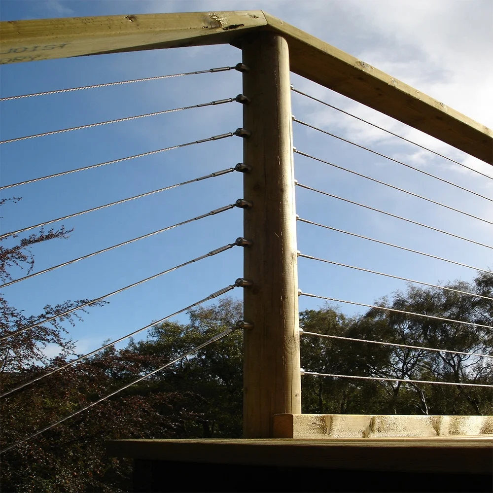 Stainless Steel Terrace Rod Railing Side Mounted Cable Railing Balcony Stair Cable Railing