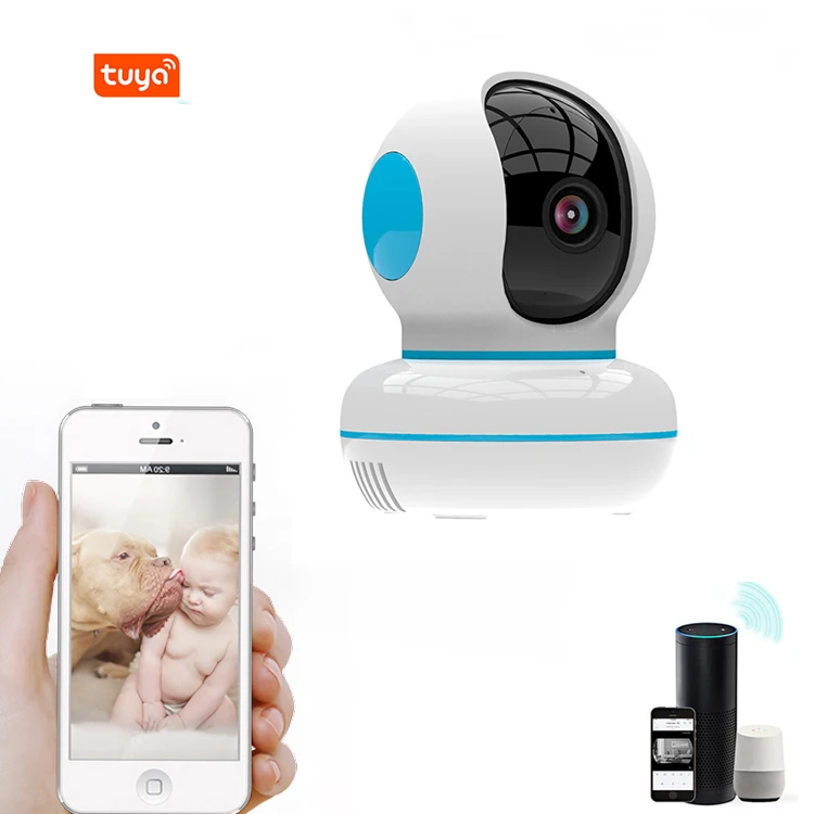 tuya smart wireless camera 1080P HD network mobile phone remote wifi video camera with Alexa and Google