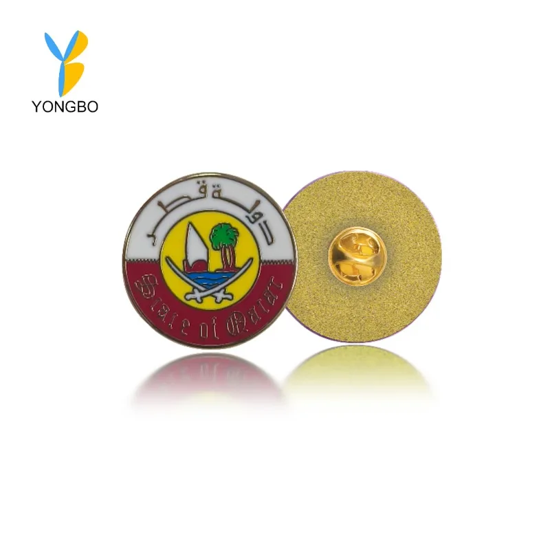 Factory wholesale enamel Qatar national emblem coin medal gold plated Qatar metal bage crafts state of Qatar challenge coins