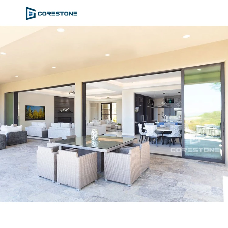 high quality Residential exterior insulated frame aluminum sliding glass door for offices