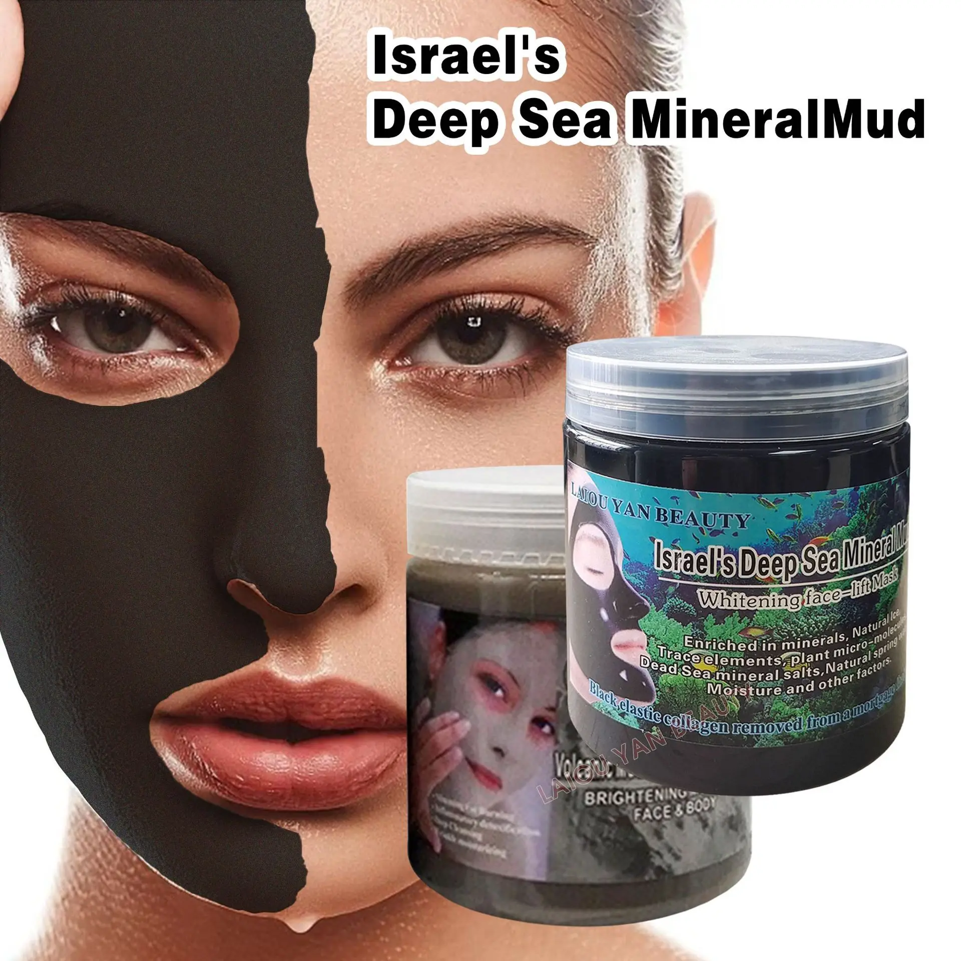 Customize label Face Mask Dead Sea Mud Whitening Mask For  Brightening Remove Blackhead and Acne Deep Cleaning Pores Skin care
