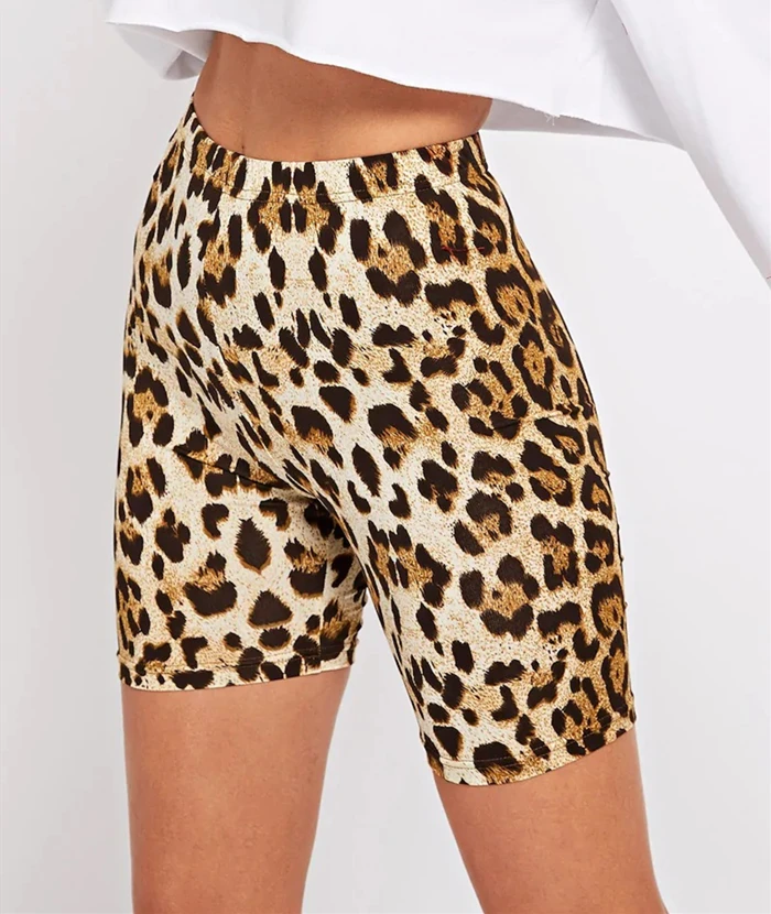 fashionable leopard print workout shorts athletic wear for women gym shorts leggings