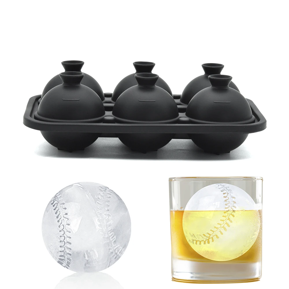 Hot-selling Wholesale Price Food Grade Custom 3D Ice Cube Model Tray For Whiskey Silicone Ice Round Ball Mold Tray