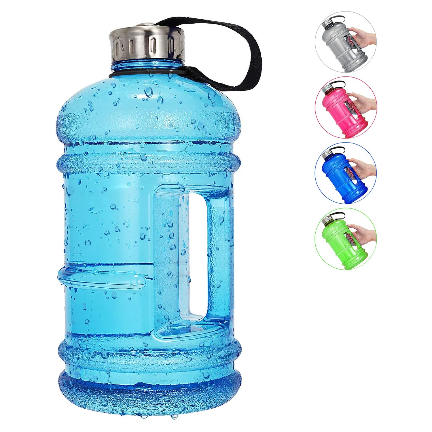 Sports Gym Fitness Bodybuilding Water Bottle Big Capacity BPA FREE 1.3L 2.2L Plastic Shaker Water Bottle