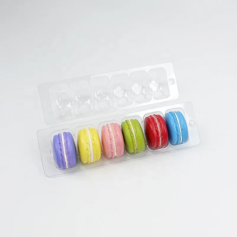 Hot sale 6 12  macaron chocolate cookie blister tray clamshell plastic packaging