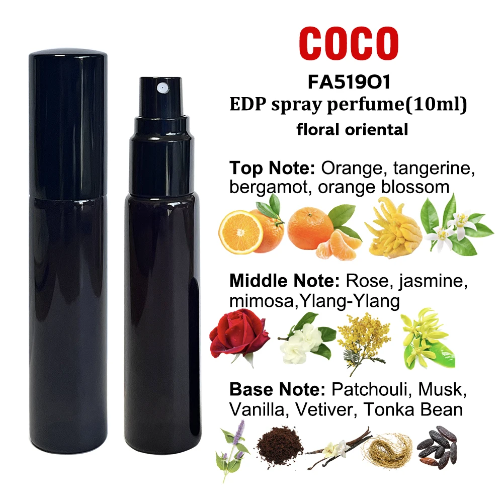 Wholesale 10ml Long Lasting Vegan Floral Fruity Musk patchouli Fragrance Eau de Parfum Pheromone Essential Oil Perfume Spray