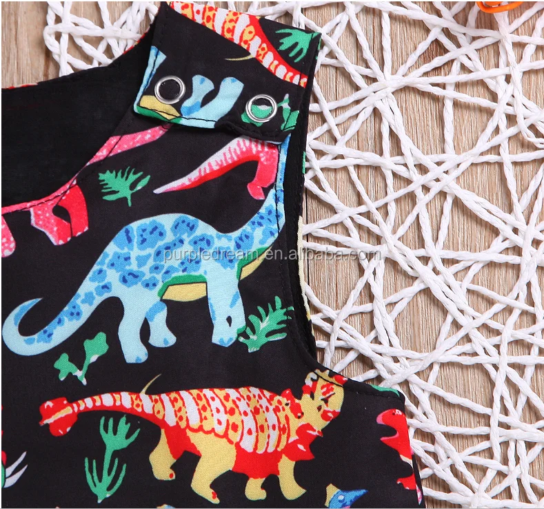 
Summer New Sleeveless Clothing For Kids Dinosaur Printed Boy Tank Tops Cotton Soft Clothes 