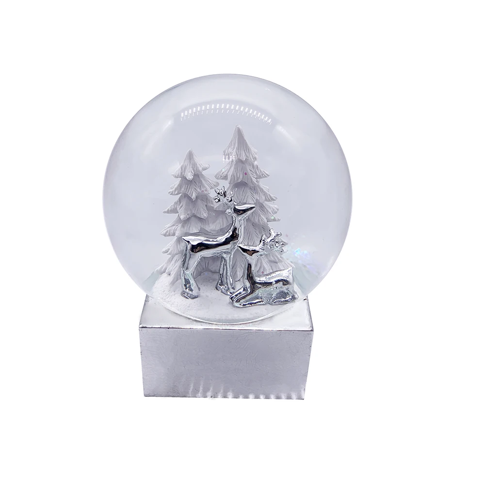 100MM pine tree + gift bag water polo with music resin mold crystal ball stand decoration holder