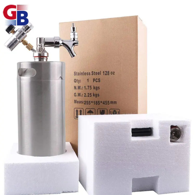 Hot Home Use 2L/3.6L/4L/5L Stainless Steel Homemade Mini Keg with Tap and CO2 Dispenser