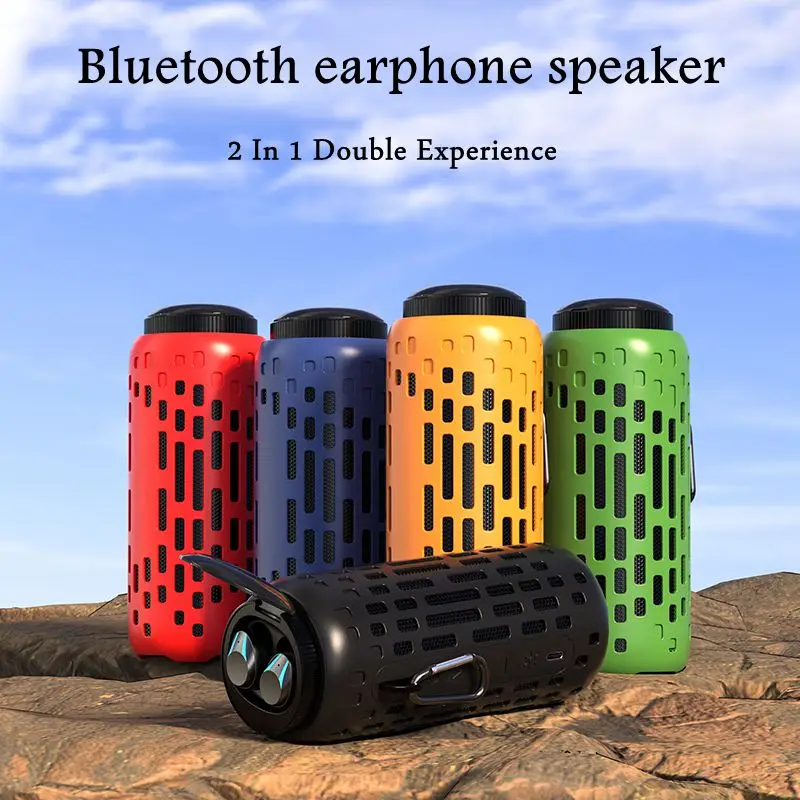 Custom M47 Bt 5.3 Tws 2 In 1 Wireless Speaker With Earbuds In-ear Headphones 9d Bass Sound Portable Mini Speaker
