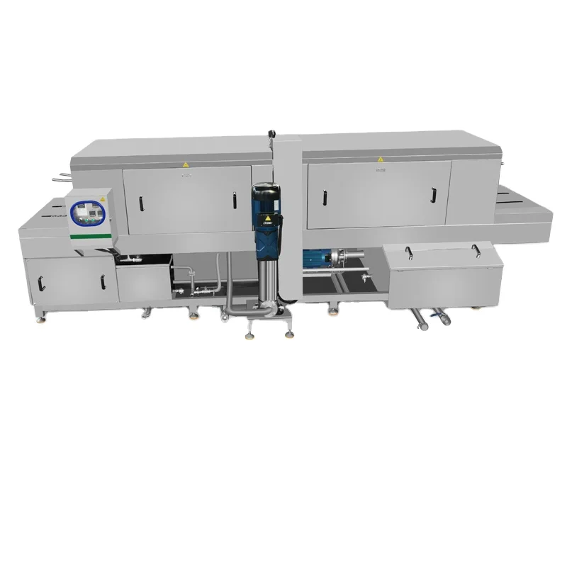 turnover tray washing tunnel type basket cleaning machine
