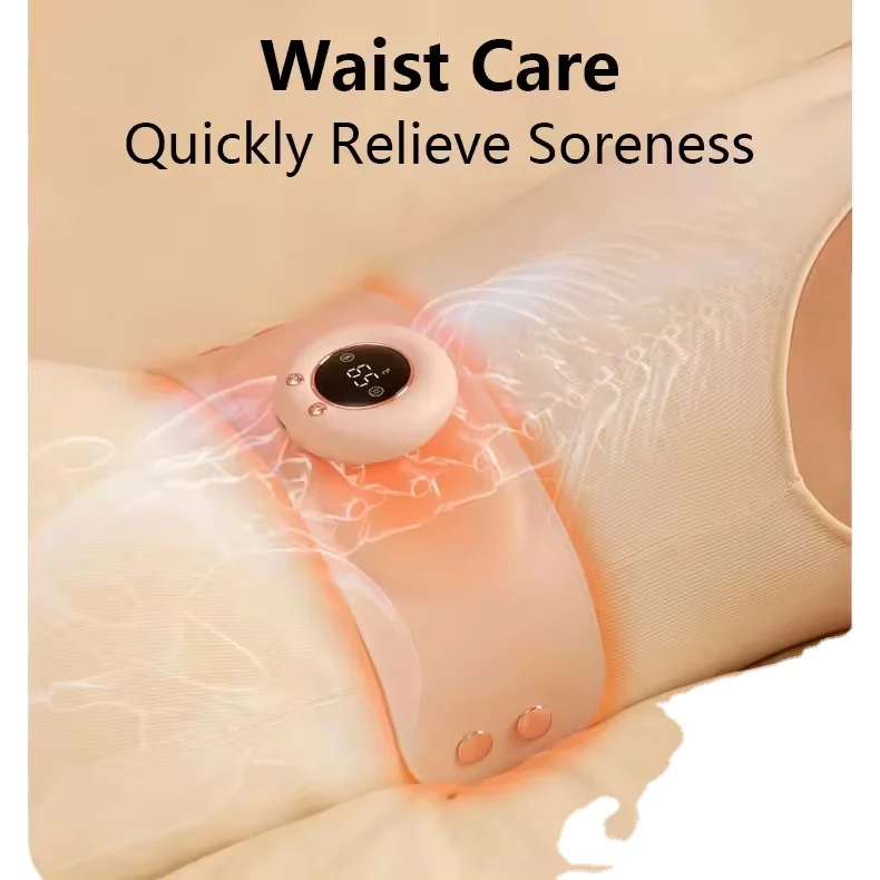 2024 New Design Waist Massager Hot Electric Waist Wireless Belt with Heating and Portable Belt Menstrual for Women Girl Gift