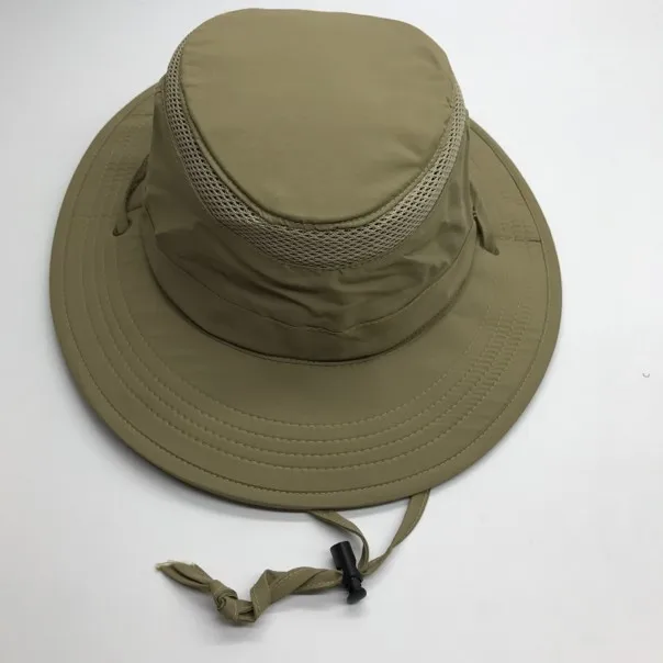 fashion mesh leisure fishing summer bucket hat with string
