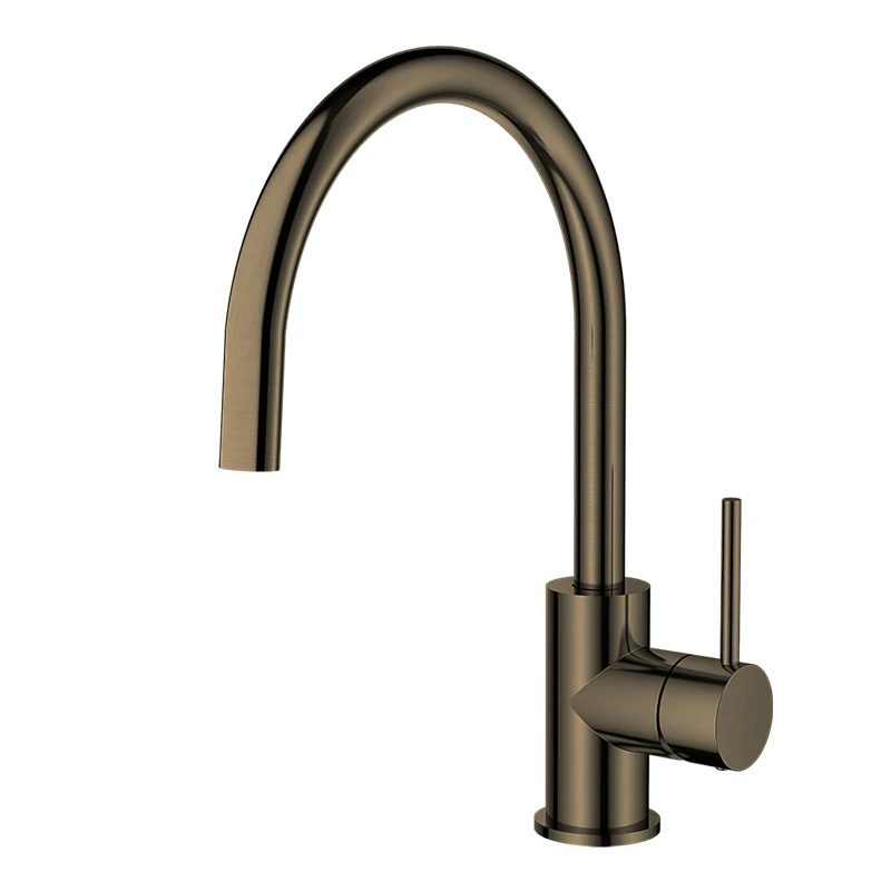 Watermark  Swan Neck Antique Brass Swivel Sink Kitchen Mixer