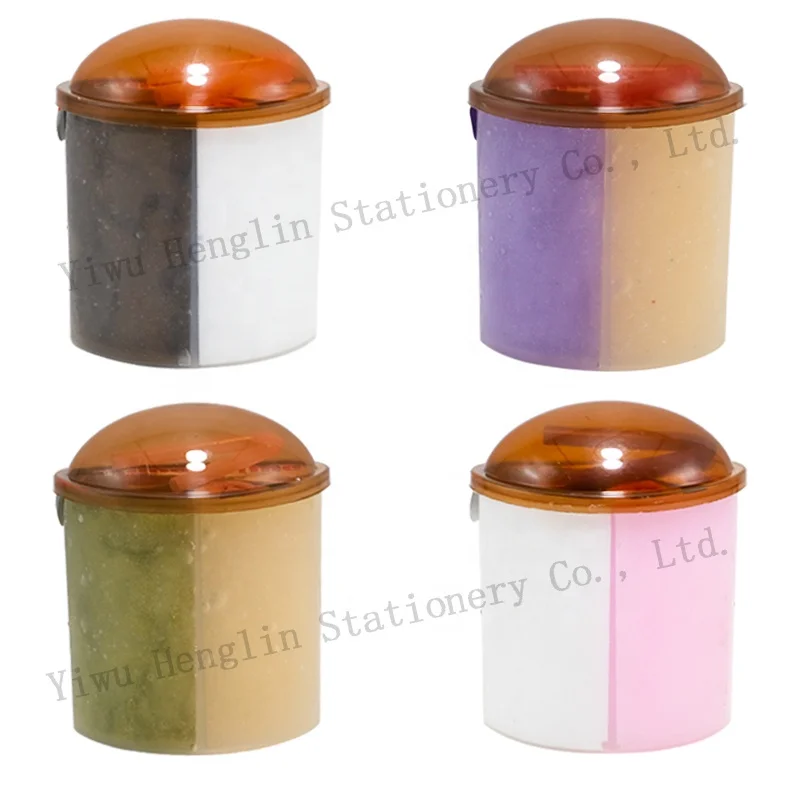 Popular kids DIY ECO-friendly blow bubble noisy putty kit chocolate shape 2 colors packed stress relief crystal slime putty