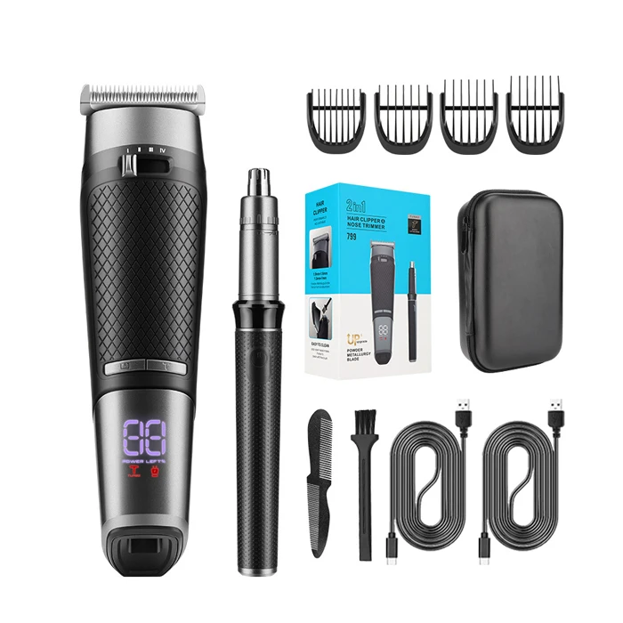 Cross-border new arrival multifunctional Hair Clipper suit electric nose hair trimmer two-piece set oil head hair clipper