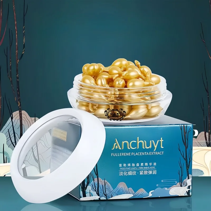 Wholesale Best Fullerene Sheep Placenta Serum Capsules Hyaluronic Acid Anti Wrinkle Whitening Facial Serum