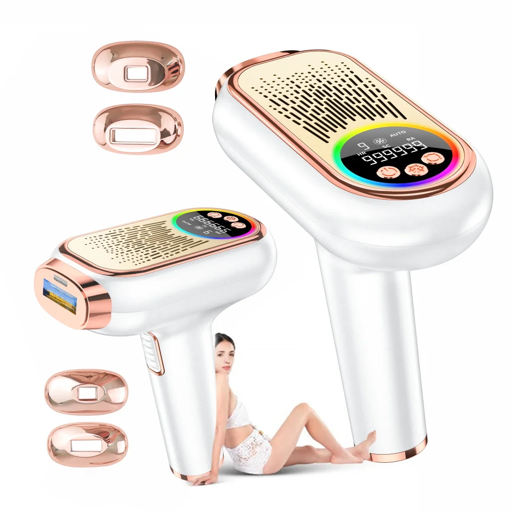 Portable 9 energy levels ipl hair removal painless ice cooling machine home use permanent 3 function laser hair removal device