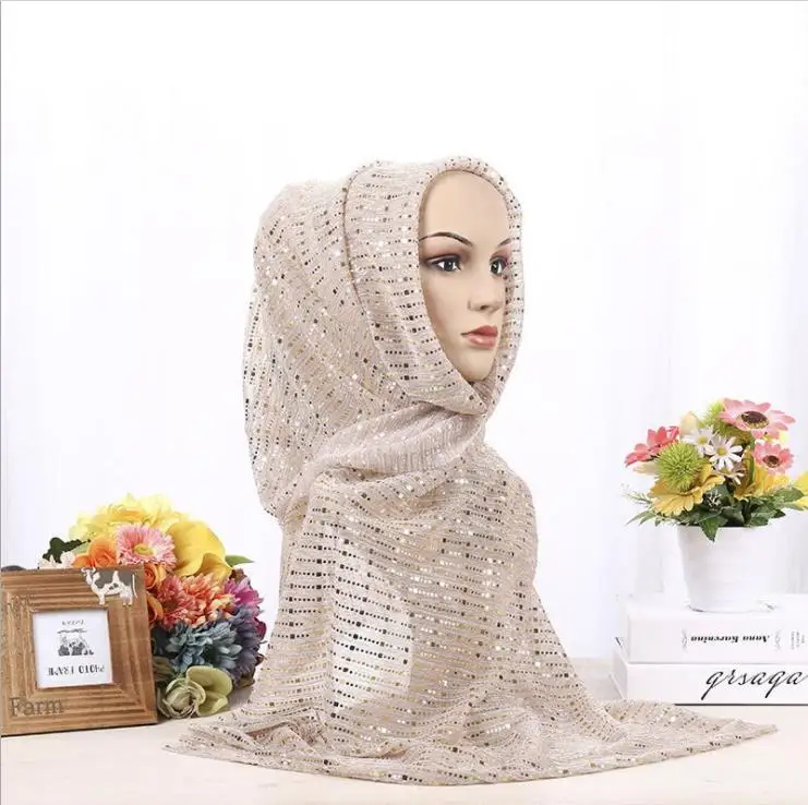 muslim women scarf and hijab gold glitter arab muslim 2020 hijab scarf