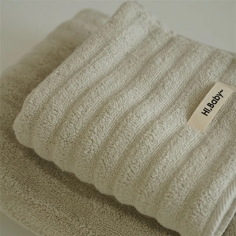 wholesale quick dry long-staple cotton white stripe absorbent solid cotton face towel bathroom hand bath towels