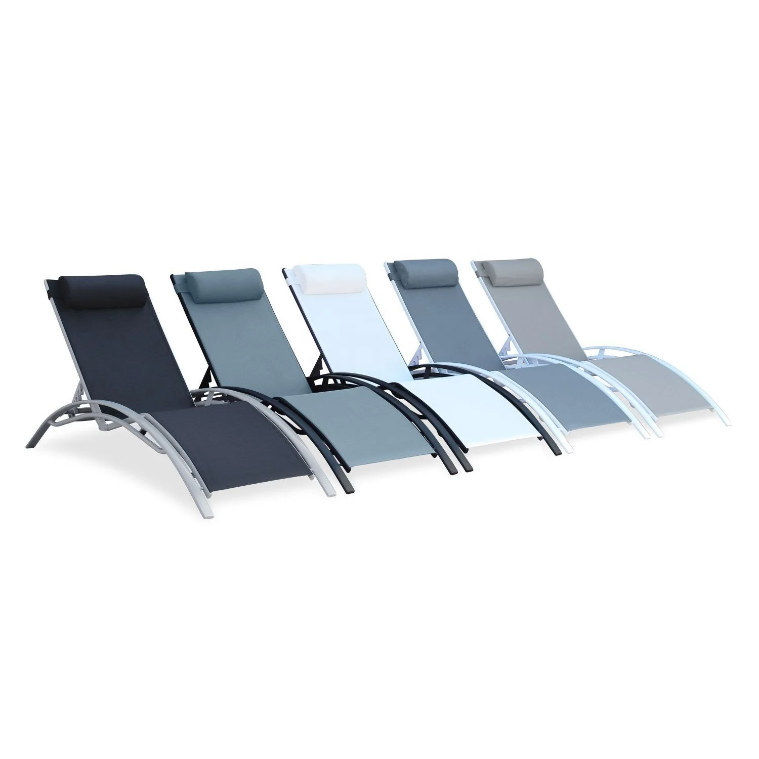 5 Positions Adjustable Great Quality Aluminium Sun longue Aluminium Teslin Sunbathing Foldable Lounger Chair
