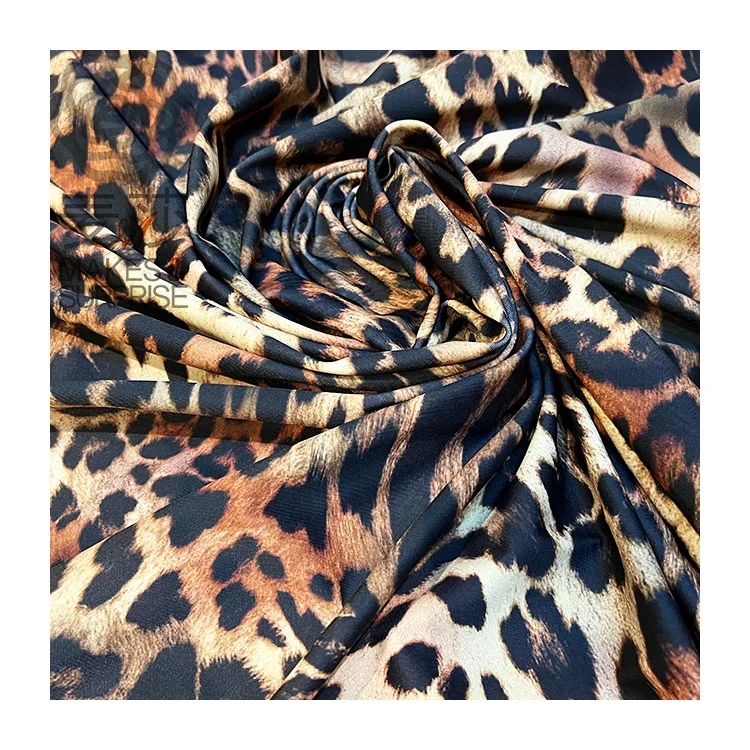 New Fashion Custom Tropical tiger leopard silk soft animal print fabric