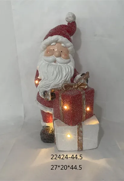 Cheap Christmas handmade Magnesia Gnome with Led light Ornaments Mgo Christmas Gifts Crafts Reindeer Statue Decoration