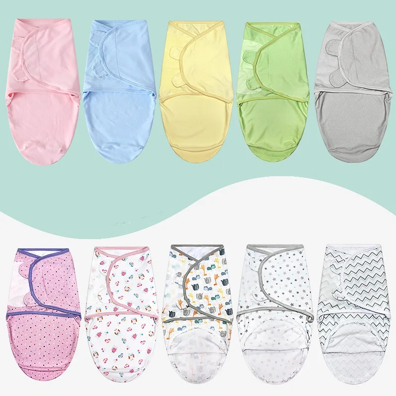 Manufactory Custom knitted 100% Organic Cotton Adjustable Custom Size Skin Friendly Fabric Infant Baby Swaddle Wrap blanket