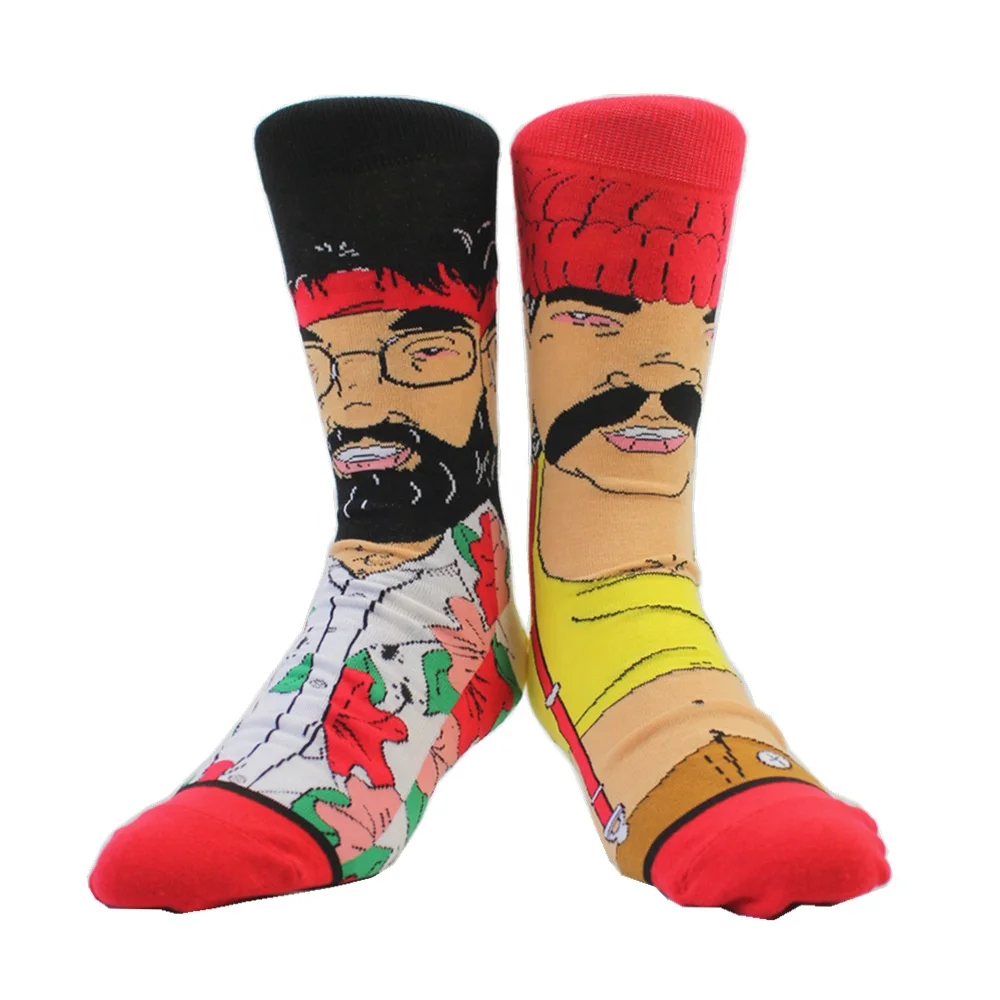 
Funny Crazy Face Dress Socks for Men Women Calcetas Happy Crazy Socken 