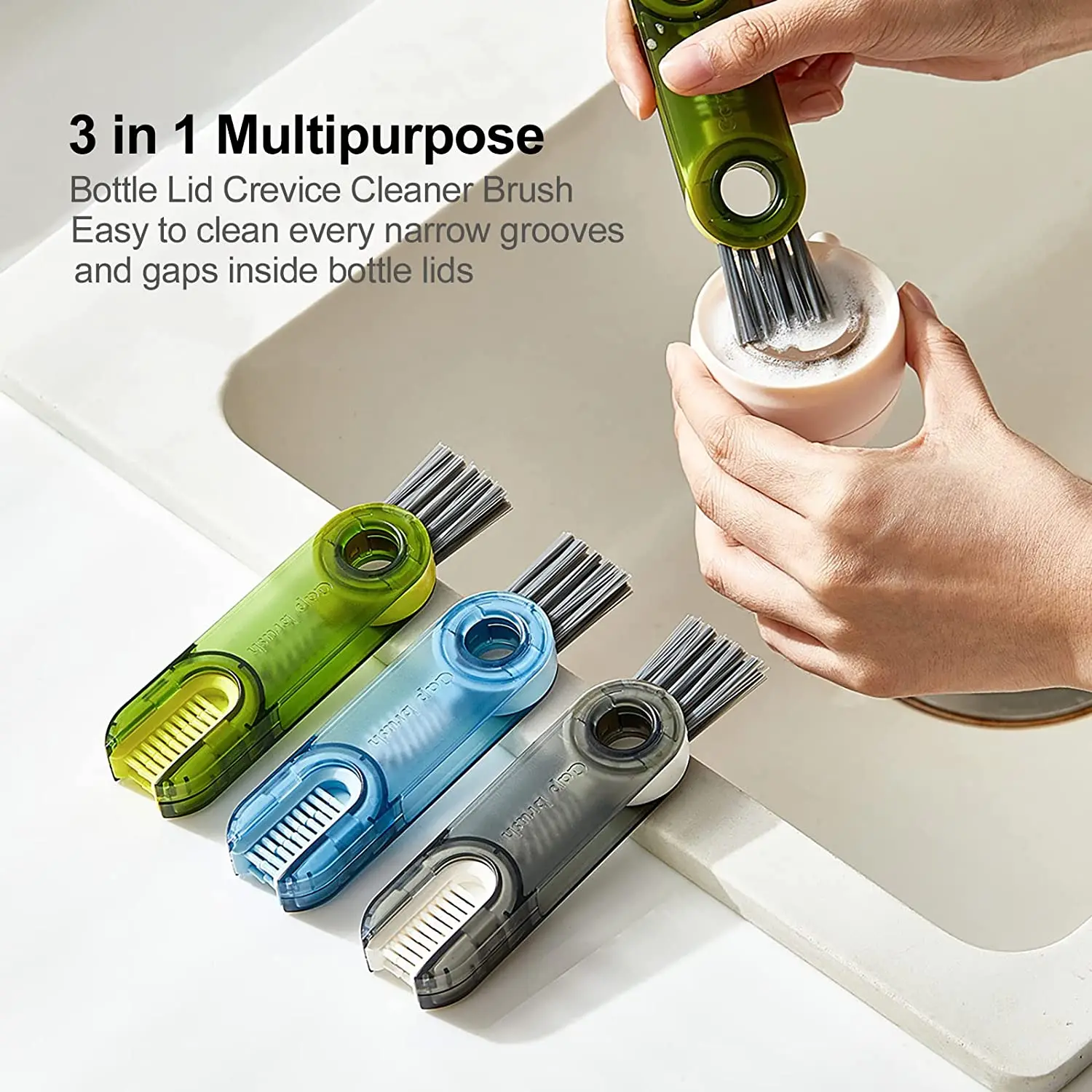 Multifunction Cleaning Brush for Water Bottles,Multipurpose Bottle Gap Cleaner Brush,Cup Mouth and Lid