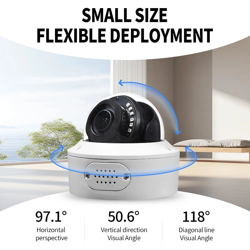 4MP Full HD WiFi охранная сетевая камера металлическая Антивандальная IP-камера для помещений