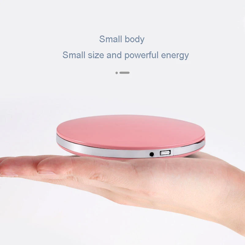 3x stool portable small cosmetic mirror USB charging round led makeup mirror