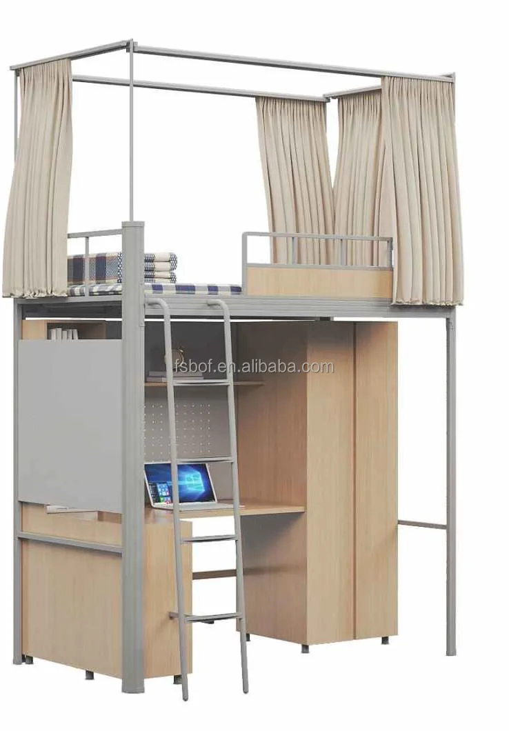 Campus furniture cheap wall bunk bed with wardrobe adult metal bunk beds with desk  bunk beds set